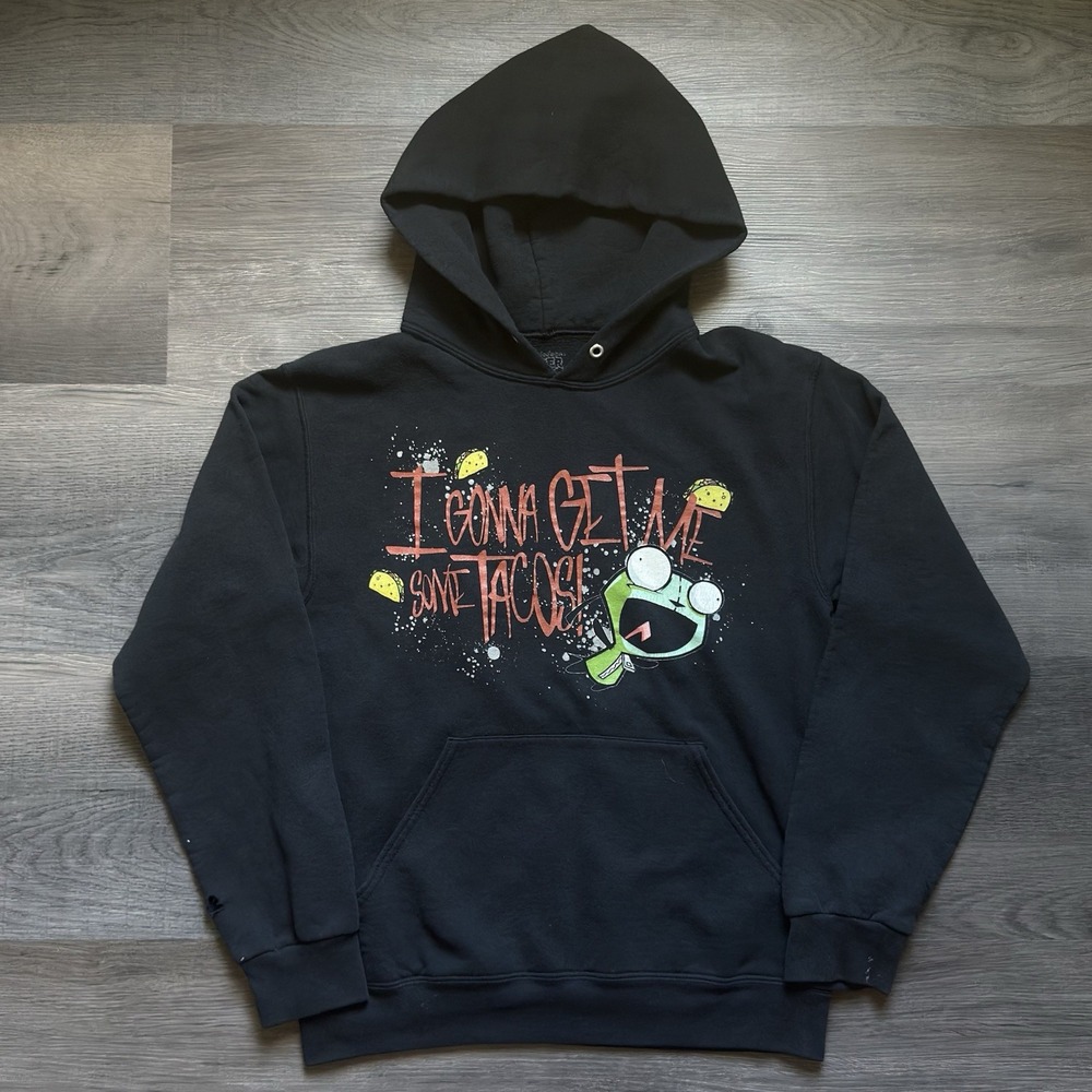 Invader Zim Gir Hoodie Size S I Gonna Get Me Some Tacos Distressed Y2K Emo Goth